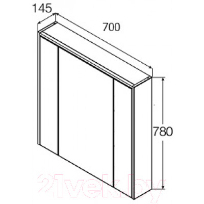 Шкаф с зеркалом для ванной Roca Ronda 70 / ZRU9302969