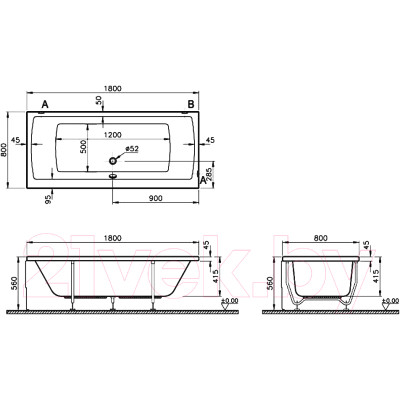 Ванна акриловая VitrA Neon 180x80 / 52540001000