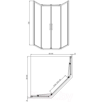 Душевой уголок Adema Glass Line Пента 90