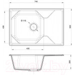 Мойка кухонная GranFest GF-U-740L