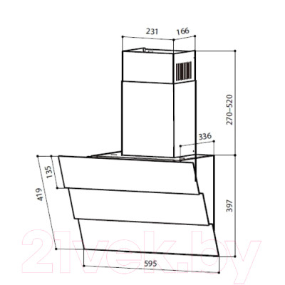 Вытяжка наклонная Lex Rio G 60 / CHTI000369