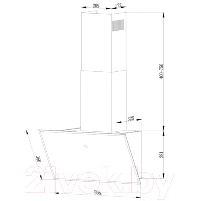 Вытяжка наклонная Lex Touch Eco 60 / CHTI000353