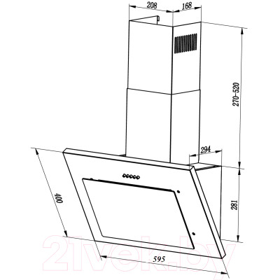 Вытяжка наклонная Lex Mika GS 60 / CHTI000358