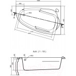 Ванна акриловая Cersanit Joanna 150x95 R / 63337