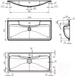 Умывальник BelBagno BB1000/455-LV-MR-ALR