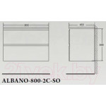 Тумба под умывальник BelBagno ALBANO-800-2C-SO-BL