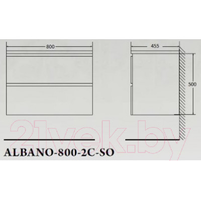 Тумба под умывальник BelBagno ALBANO-800-2C-SO-RR