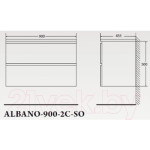 Тумба под умывальник BelBagno ALBANO-900-2C-SO-BL