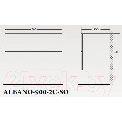 Тумба под умывальник BelBagno ALBANO-900-2C-SO-RR