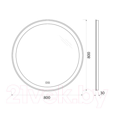 Зеркало BelBagno SPC-RNG-800-LED-TCH-WARM