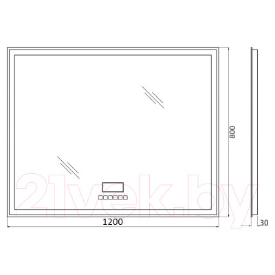 Зеркало BelBagno SPC-GRT-1200-800-LED-TCH-RAD