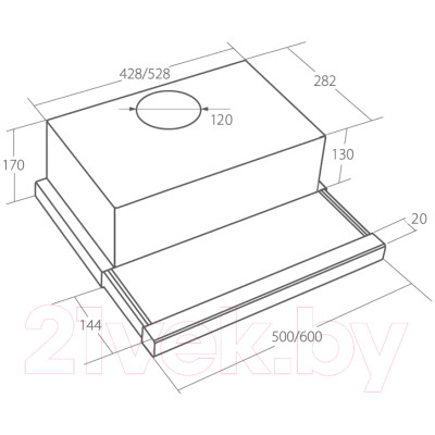 Вытяжка телескопическая Akpo Light Eco Glass Twin 50 WK-7