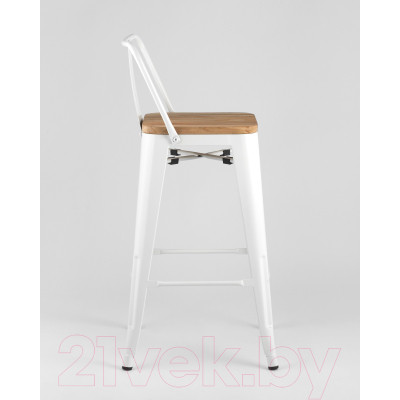 Стул барный Stool Group Tolix Wood со спинкой / YD-H765E-W LG-02