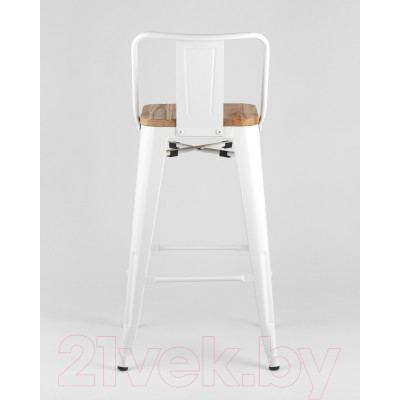 Стул барный Stool Group Tolix Wood со спинкой / YD-H765E-W LG-02