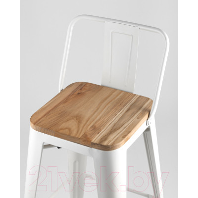 Стул барный Stool Group Tolix Wood со спинкой / YD-H765E-W LG-02