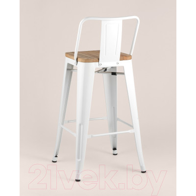 Стул барный Stool Group Tolix Wood со спинкой / YD-H765E-W LG-02