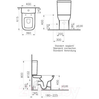 Унитаз напольный VitrA S20 / 5512B003-0092