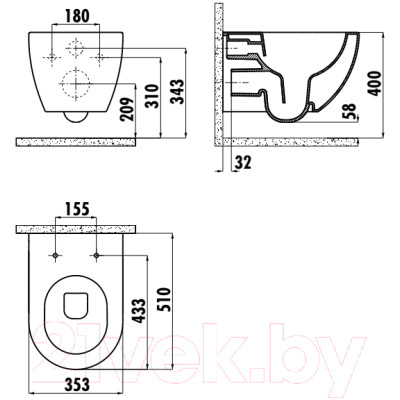 Унитаз подвесной Creavit Free FE322-11CB00E-0000 + KC0903.02.0000E