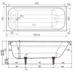 Ванна чугунная Wotte Старт 170x70 / БП-э0000д1139