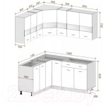 Кухонный гарнитур Кортекс-мебель Корнелия Экстра 1.5x1.7 без столешницы