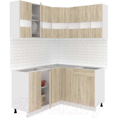 Кухонный гарнитур Кортекс-мебель Корнелия Экстра 1.5x1.4 без столешницы