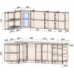 Кухонный гарнитур Интерлиния Мила Матте 1.5x2.3 А левая