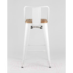 Стул барный Stool Group Tolix Wood со спинкой / YD-H675E-W LG-02