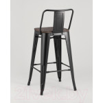 Стул барный Stool Group Tolix Wood со спинкой / YD-H675E-W LG-01