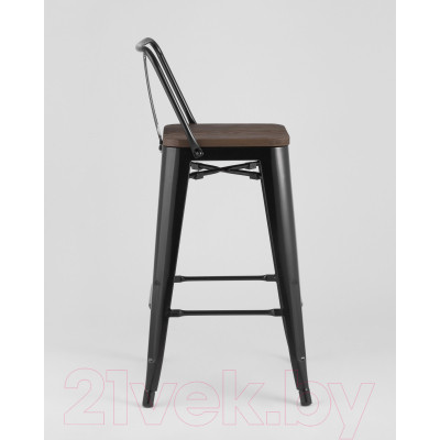 Стул барный Stool Group Tolix Wood со спинкой / YD-H675E-W LG-01