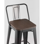 Стул барный Stool Group Tolix Wood со спинкой / YD-H675E-W LG-01