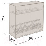 Шкаф навесной для кухни Артём-Мебель 800мм СН-114.76