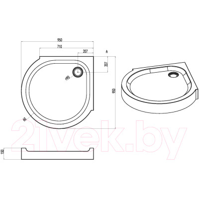 Душевой поддон AM.PM W83T-333-095W