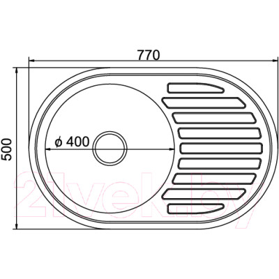 Мойка кухонная Mixline Овал 533709