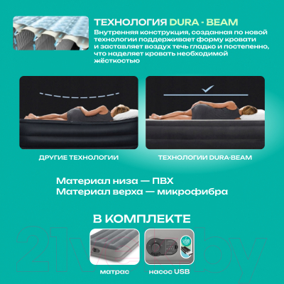 Надувная кровать Intex Twin Dura-Beam Prestige Airbed W 64112