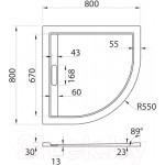 Душевой поддон Cezares TRAY-AS-R-80-30-W