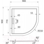 Душевой поддон Cezares TRAY-AS-R-90-30-W