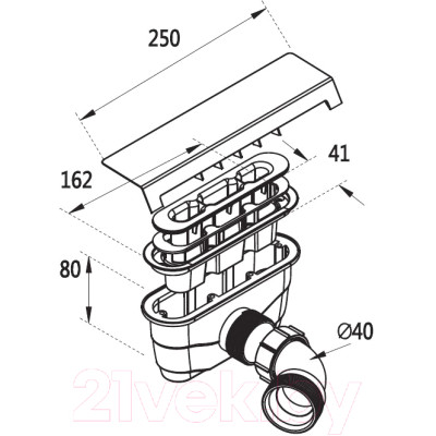 Душевой поддон Cezares TRAY-AS-R-100-30-W