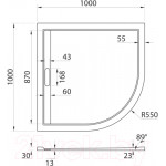 Душевой поддон Cezares TRAY-AS-R-100-30-W