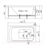 Ванна акриловая 1AcReal Gamma 120x70