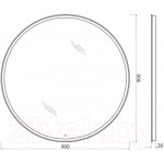 Зеркало BelBagno SPC-RNG-900-LED-TCH-WARM