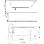 Ванна акриловая Aquatek Лугано 170x70 / LUG170-0000001