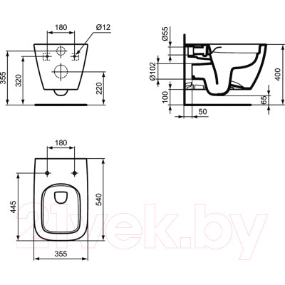 Унитаз подвесной Ideal Standard T461401 + T468301