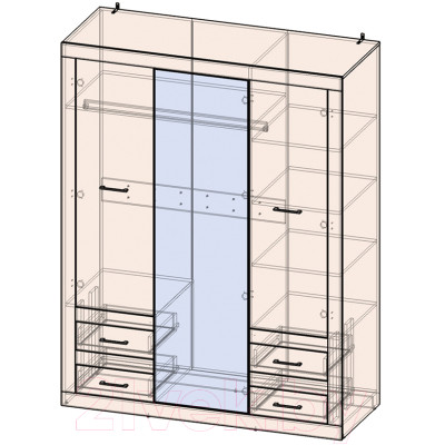 Комплект мебели для спальни Интерлиния Loft-1 Спальня-1