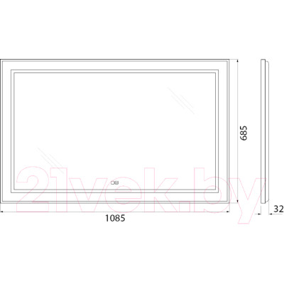 Зеркало BelBagno SPC-KRAFT-1085-685-TCH-WARM