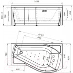 Ванна акриловая Vannesa Миранда 168x95 R / 2-78-0-2-1-209