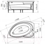 Ванна акриловая Vannesa Модерна 160x100 L / 2-78-0-1-1-214