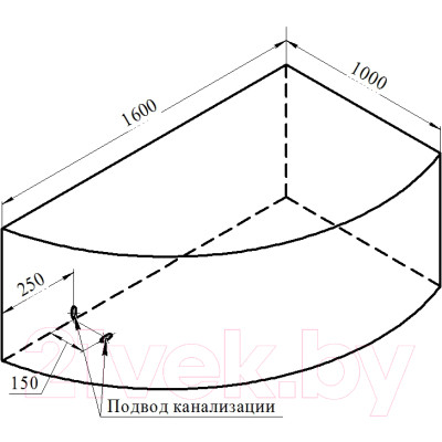 Ванна акриловая Vannesa Модерна 160x100 L / 2-78-0-1-1-214