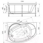 Ванна акриловая Vannesa Монти 150x105 L / 2-78-0-1-1-213