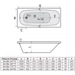 Ванна акриловая Alba Spa Sevilla 180x80