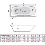 Ванна акриловая Alba Spa Sevilla 170x75